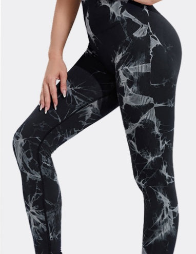 Seamless Tie Dye Leggings Women Yoga Pants Push Up Sport Fitness Running Gym Leggings - cas7m
