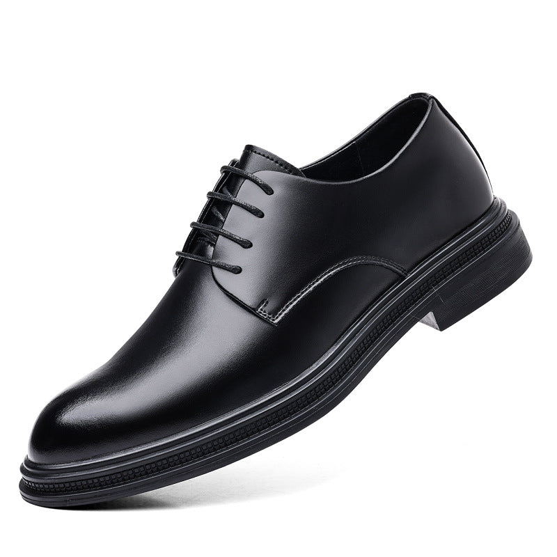Business Formal Wear British Commuter Leather Black Leather Shoes - cas7m