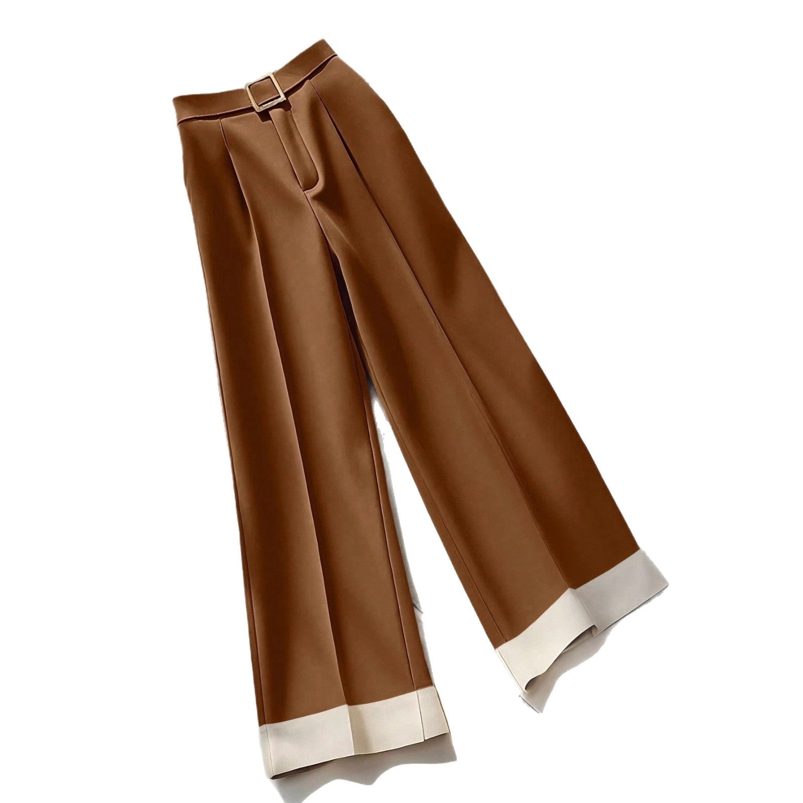 Retro Khaki Design Women's Autumn Casual Pants - cas7m