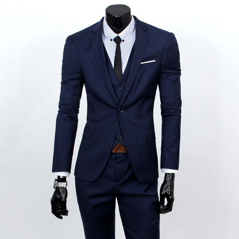 Suit Set Three-piece Set Slim-fit Korean Formal Wear - cas7m