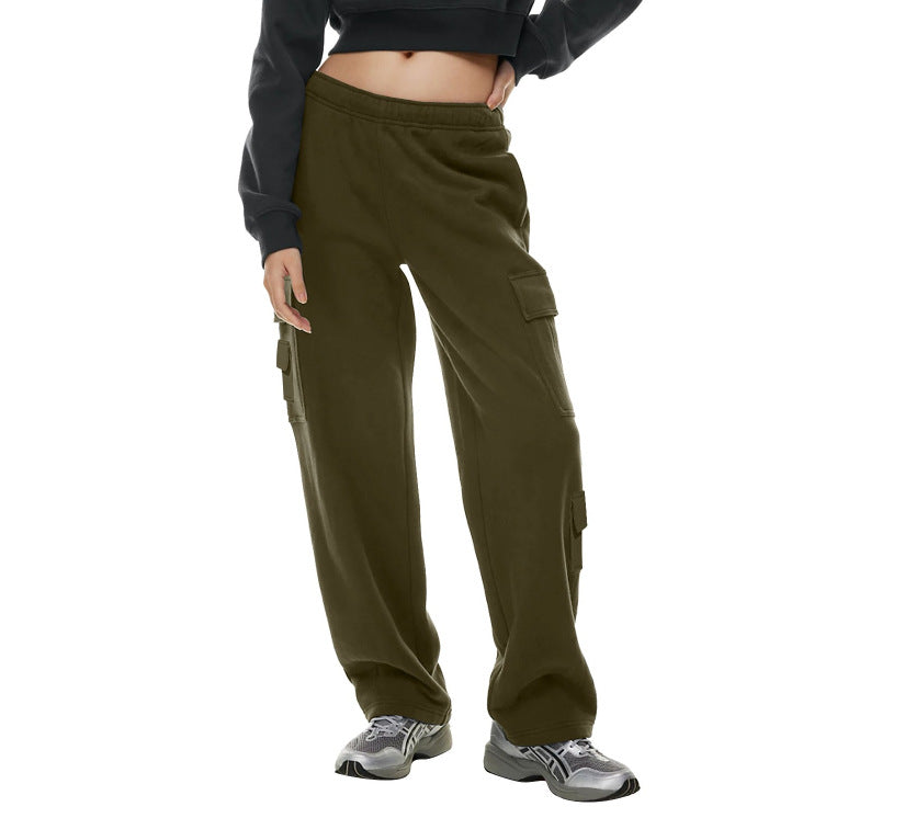 Women's Fashion Work Clothes Pocket Sweatshirt Trousers - cas7m