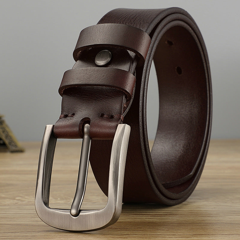 First Layer Cow Leather Belt Men - cas7m