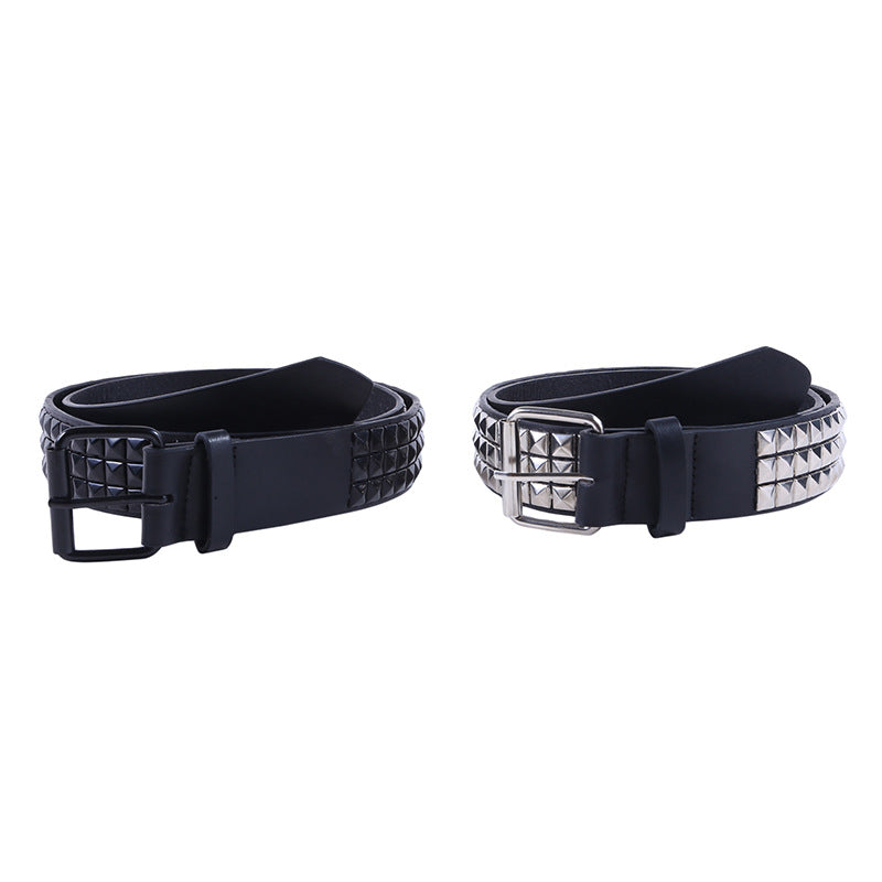 Hollow Rivet Belt PU Waistband Temperament Men And Women - cas7m