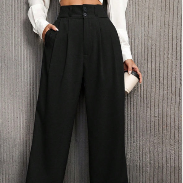 High Waist Drooping High-grade Suit Pants - cas7m
