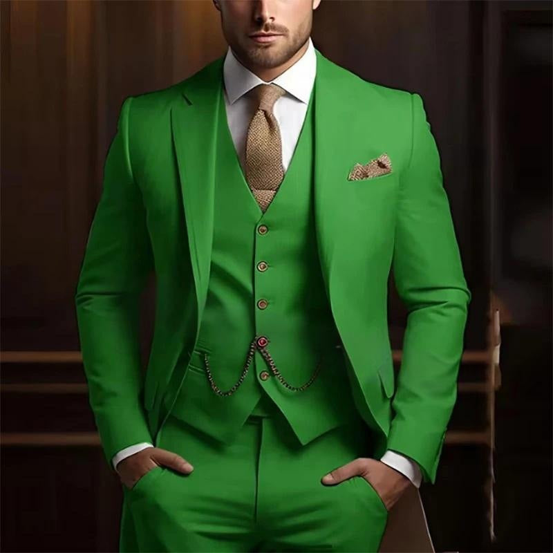 Men's High-grade Gentleman Temperament Slim Suit Three-piece Suit - cas7m