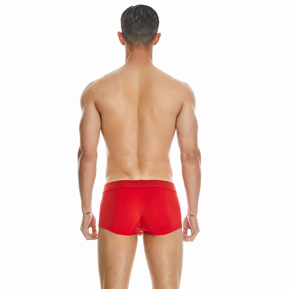 Men's Cotton Underpants Low Waist Casual Boxer Boxer Briefs - cas7m