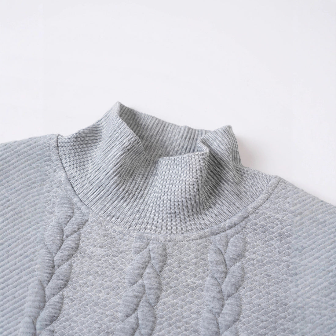 Knitted Solid Color Men's Fashion Jacquard High Collar Warm Sweater - cas7m