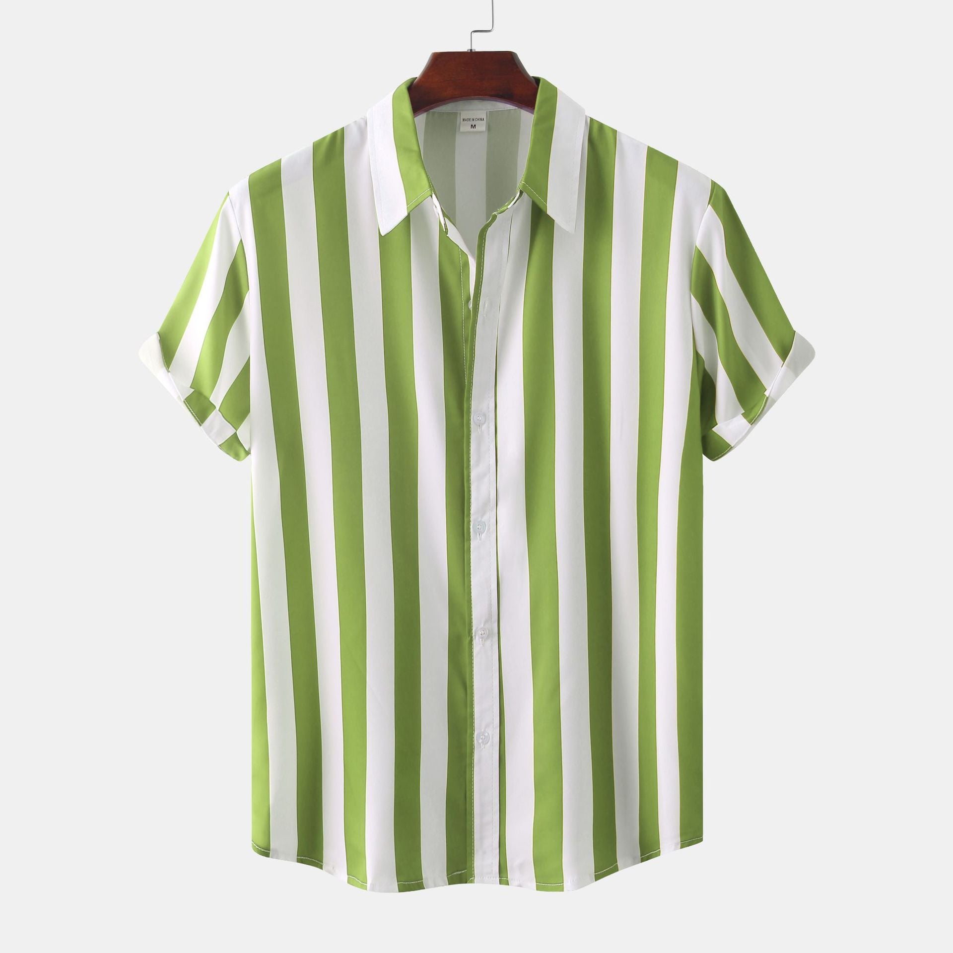 Men's 3D Printed Short Sleeve Turn Loose Shirt - cas7m