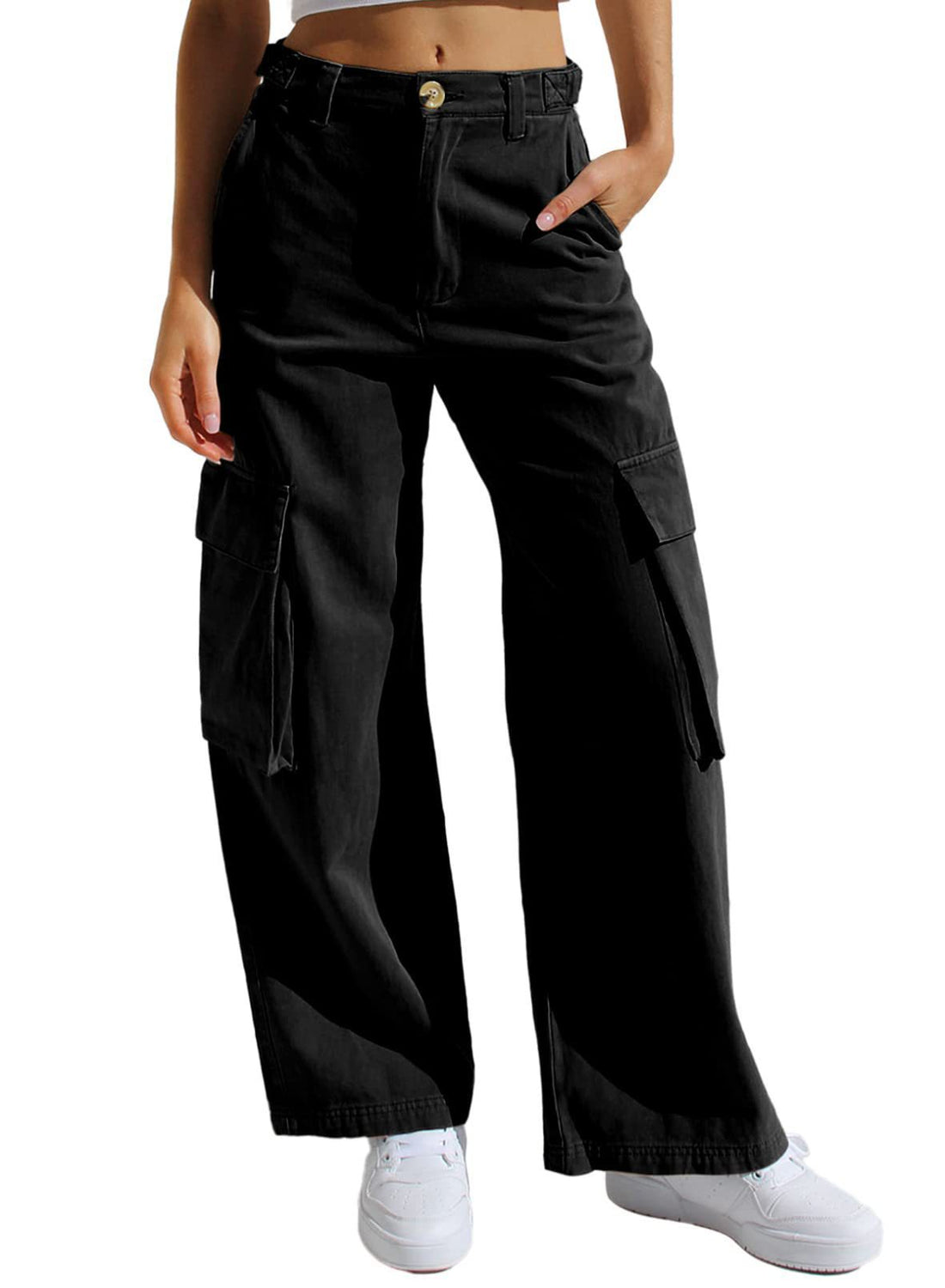Women's Multi-pocket Workwear Loose Casual Denim Trousers - cas7m