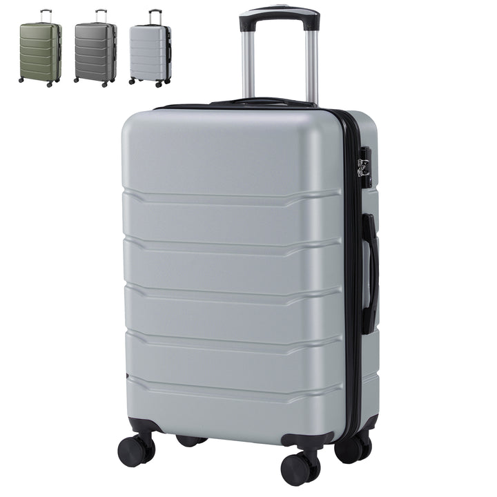 Hard Shell Carry On Suitcase, ABS Spinner Wheel Luggage, Lightweight And Expandable Rolling Travel Bag - cas7m