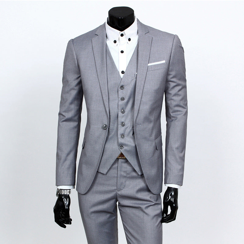 Suit Set Three-piece Set Slim-fit Korean Formal Wear - cas7m