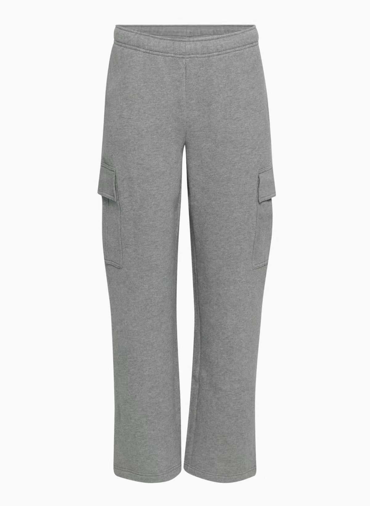 Elastic-waist High Waist Wide-leg Ankle-length Pants - cas7m