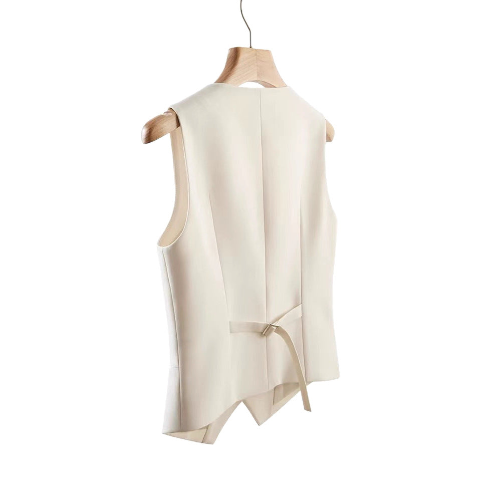 Fashionable Suit Vest Women's Top - cas7m