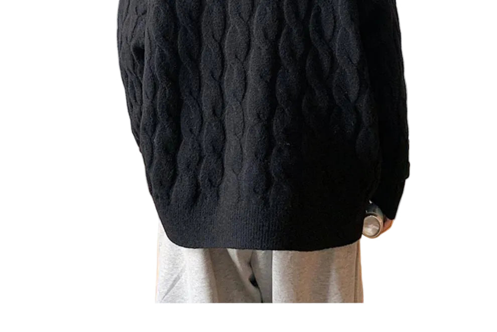 Loose Base Twist Round Neck Sweater Hand-woven Sweater - cas7m
