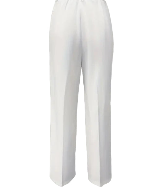 Women's White Minimalist Pants Made Of Polyester - cas7m