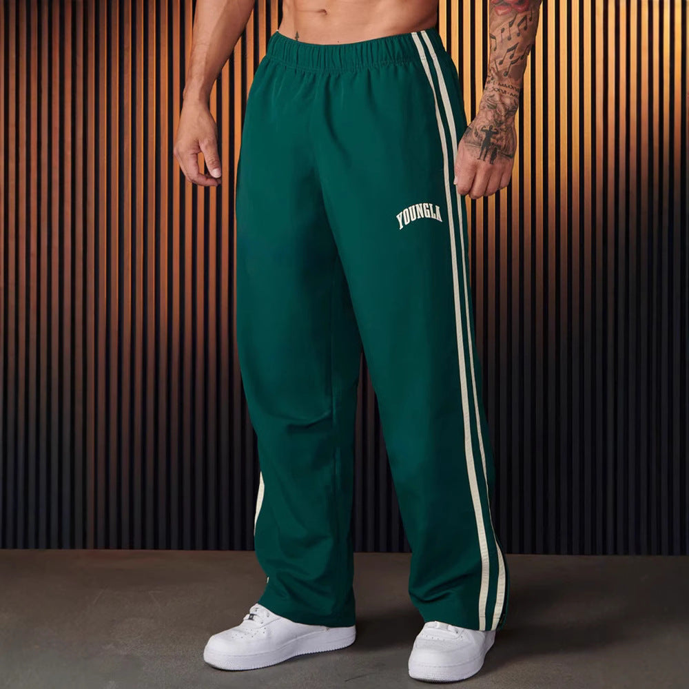 Men's Sports Pants Pairs Of Stitching Printing Leisure - cas7m