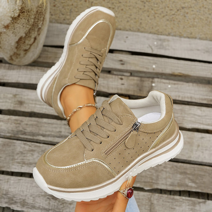 Side-zip Breathable Sneakers With A Chunky Sole For Comfort - cas7m