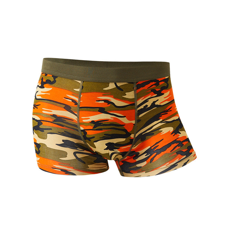 Camouflage Men's Underwear Modal Breathable Boxers Mid-waist Printed Boxers - cas7m