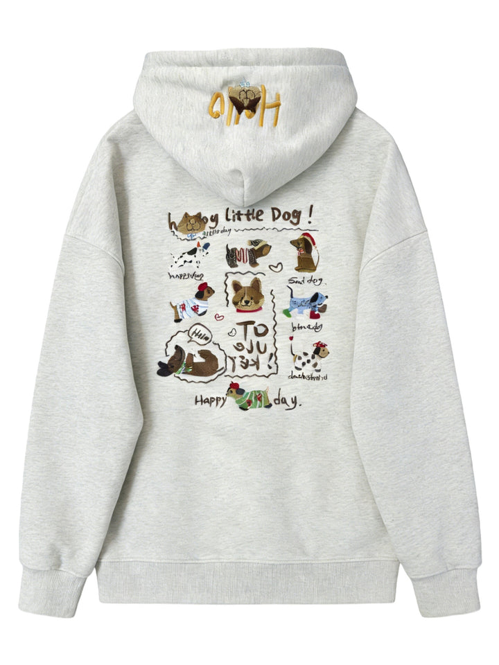 Cute Dachshund Embroidered Hoodie For Women - cas7m