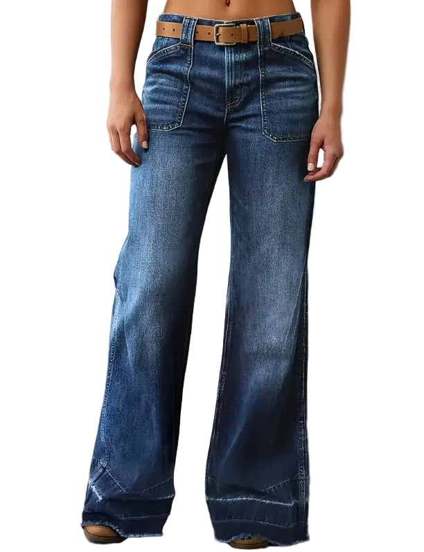 Retro High Waist Straight Loose Slimming And All-matching Jeans - cas7m