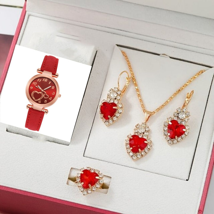Women's Retro Love Watch Jewelry Set - cas7m