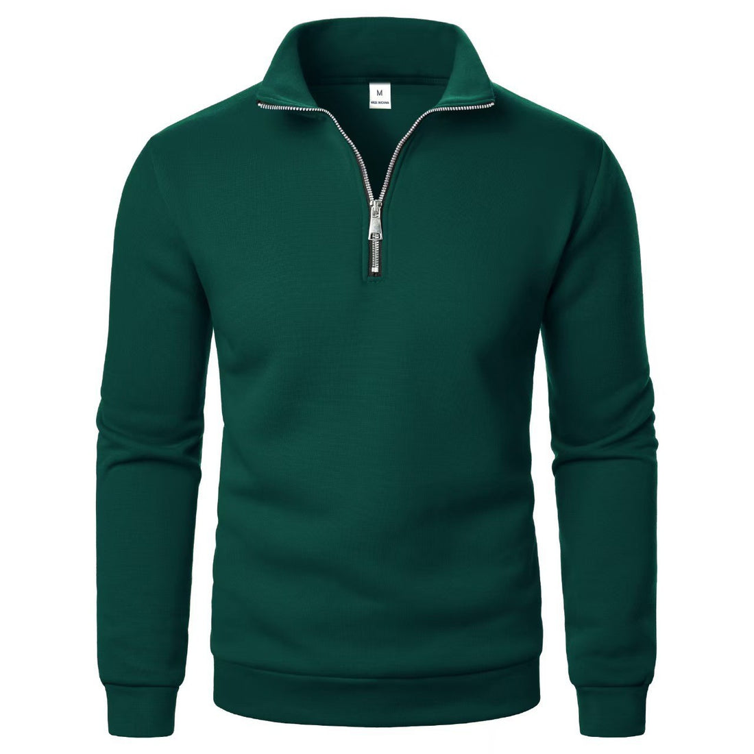 Men's Stand Collar Half Zip Casual Solid Color Long Sleeve - cas7m