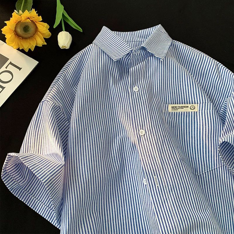 Loose Plus Size Casual Half Sleeve Shirt - cas7m