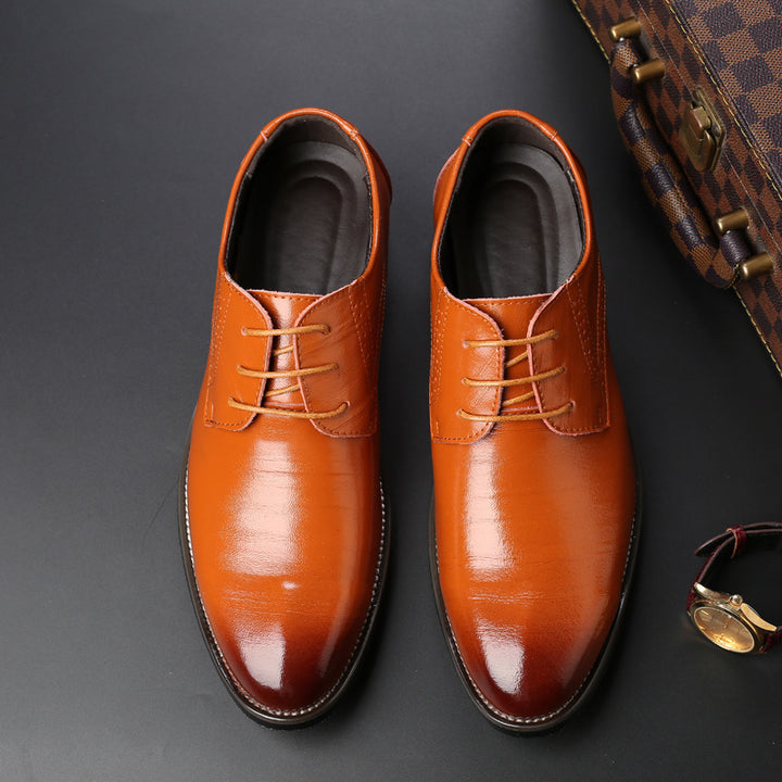 Formal Plus Size Business Men's With Lace Up Leather Shoes - cas7m