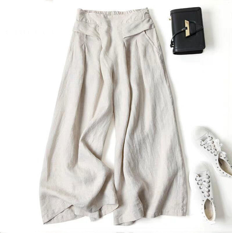 Women's High Waist Thin Slim Ninth Pants - cas7m