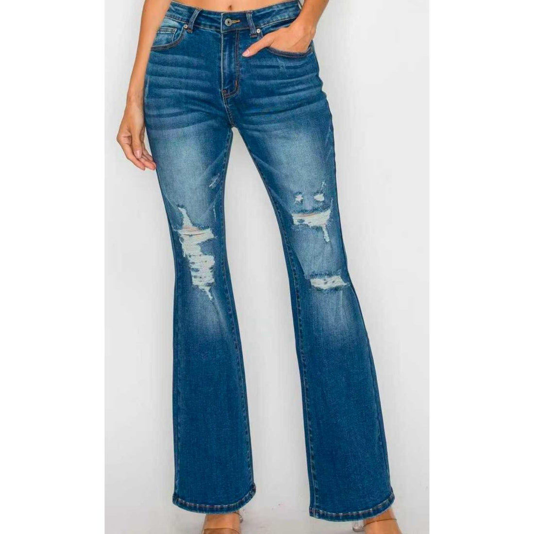 Ankle Length Jeans For Women High Waist Skinny Slim Fit Denim Pants Casual Comfortable Stretchable - cas7m