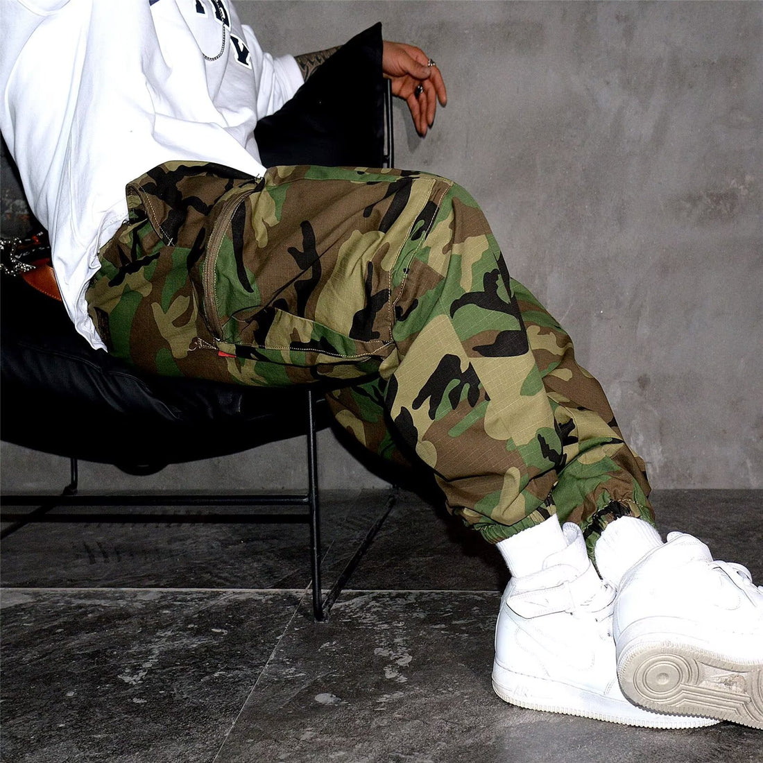 Retro High Street Camouflage Men Casual Working Pants - cas7m