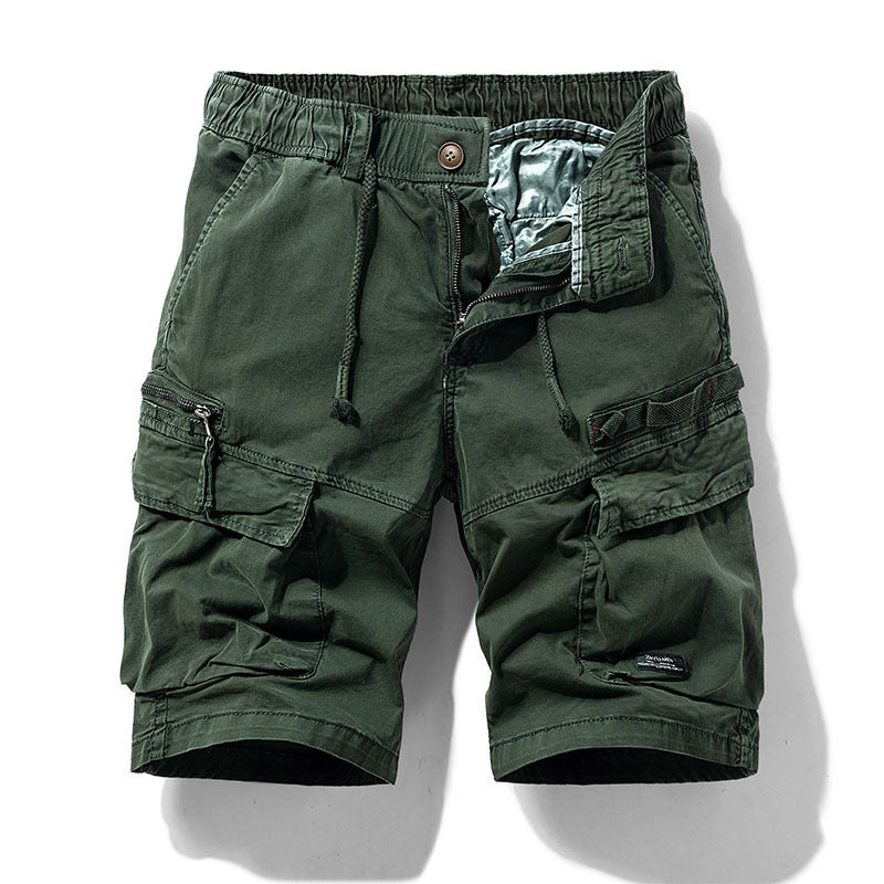 Solid-color Loose-fit Cargo Shorts For Men - cas7m