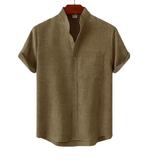 Men's Solid Color Casual Shirt With Pocket - cas7m