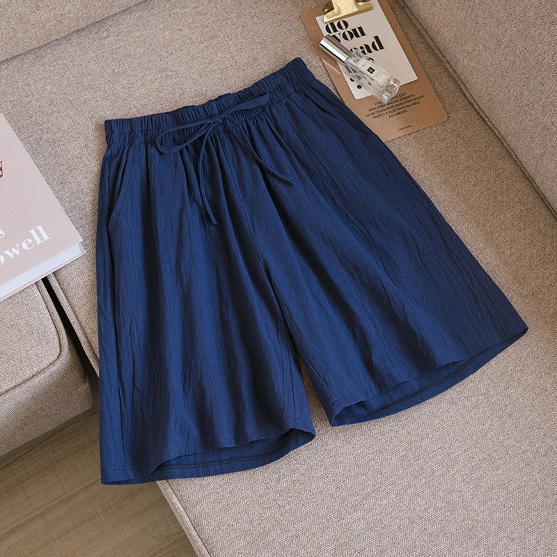 New Cotton And Linen Loose Shorts For Women - cas7m