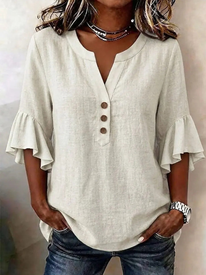 Solid Casual Loose Blouses For Women Fashion Summer Vintage Women's Oversized Shirts And Blouses Elegant Youth Female Tops - cas7m