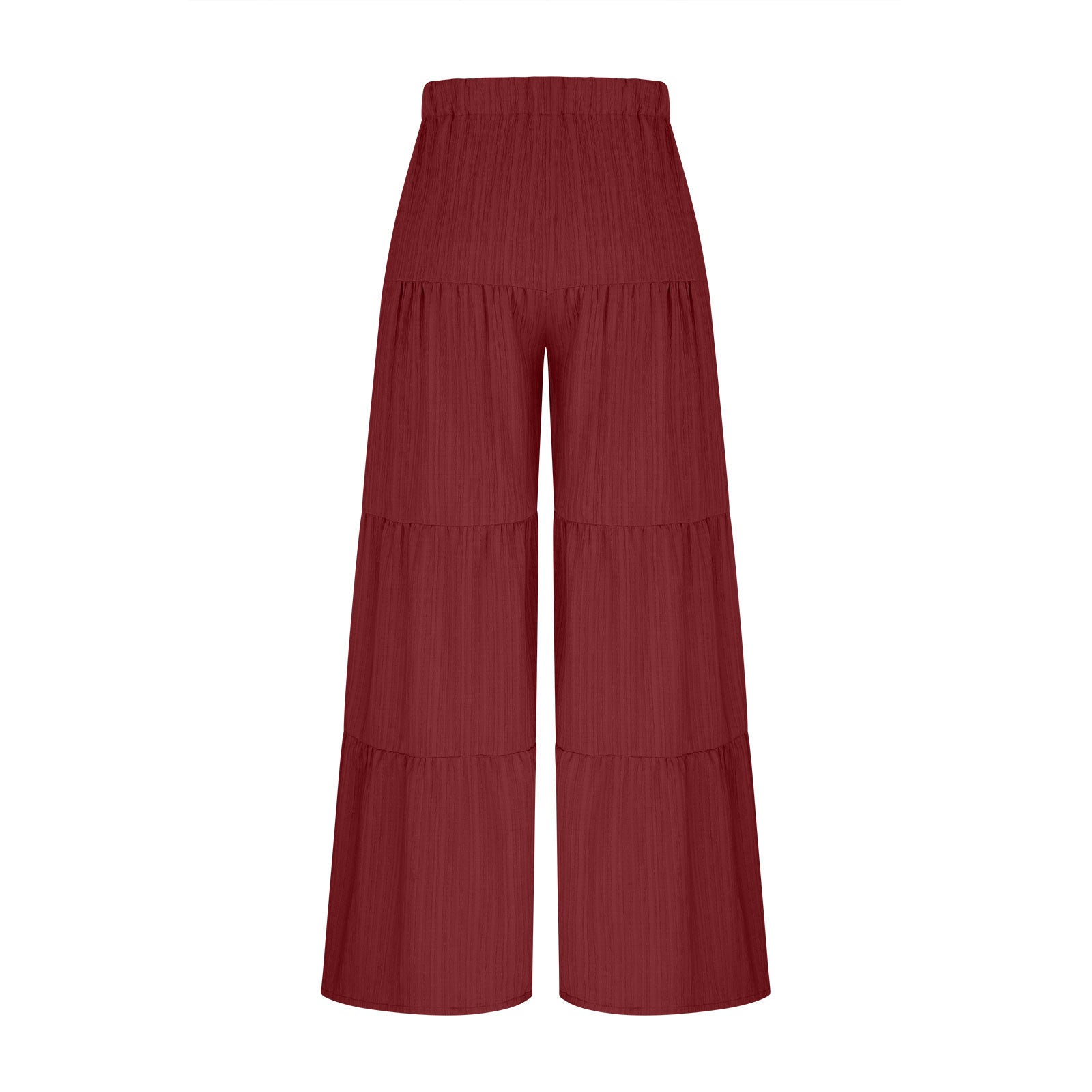 Pleated Elastic Waist Pants Female Wide-leg Casual Pants - cas7m