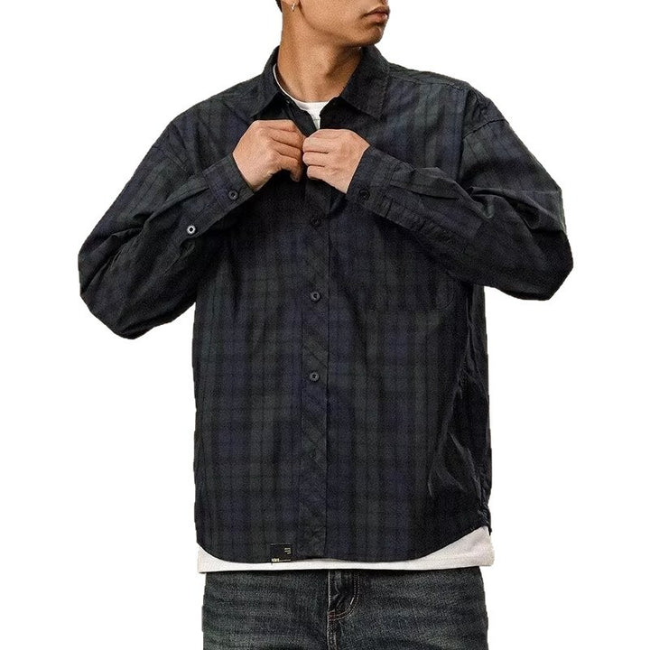 Men's Retro Casual Simple Plaid Shirt - cas7m