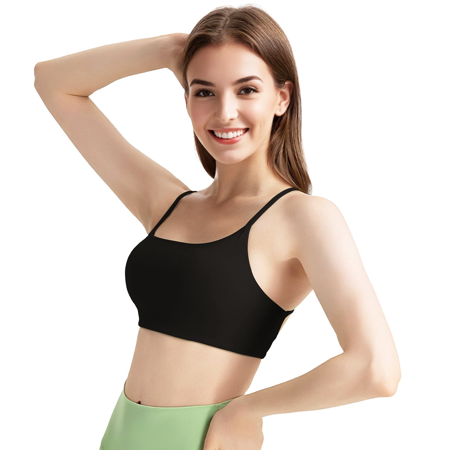 Strappy Cross Back Sports Bra: Breathable, Soft & Supportive - cas7m