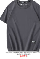 Drop-Shoulder Pure Cotton Short-Sleeve Unisex Solid-Color Blank Shirt - cas7m