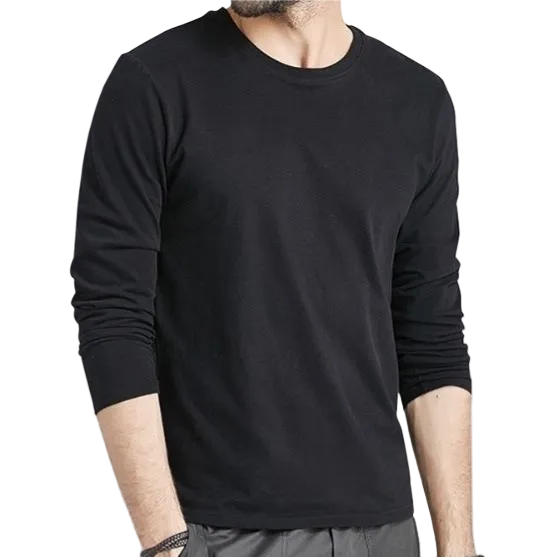 Round-neck long-sleeved T-shirt for men