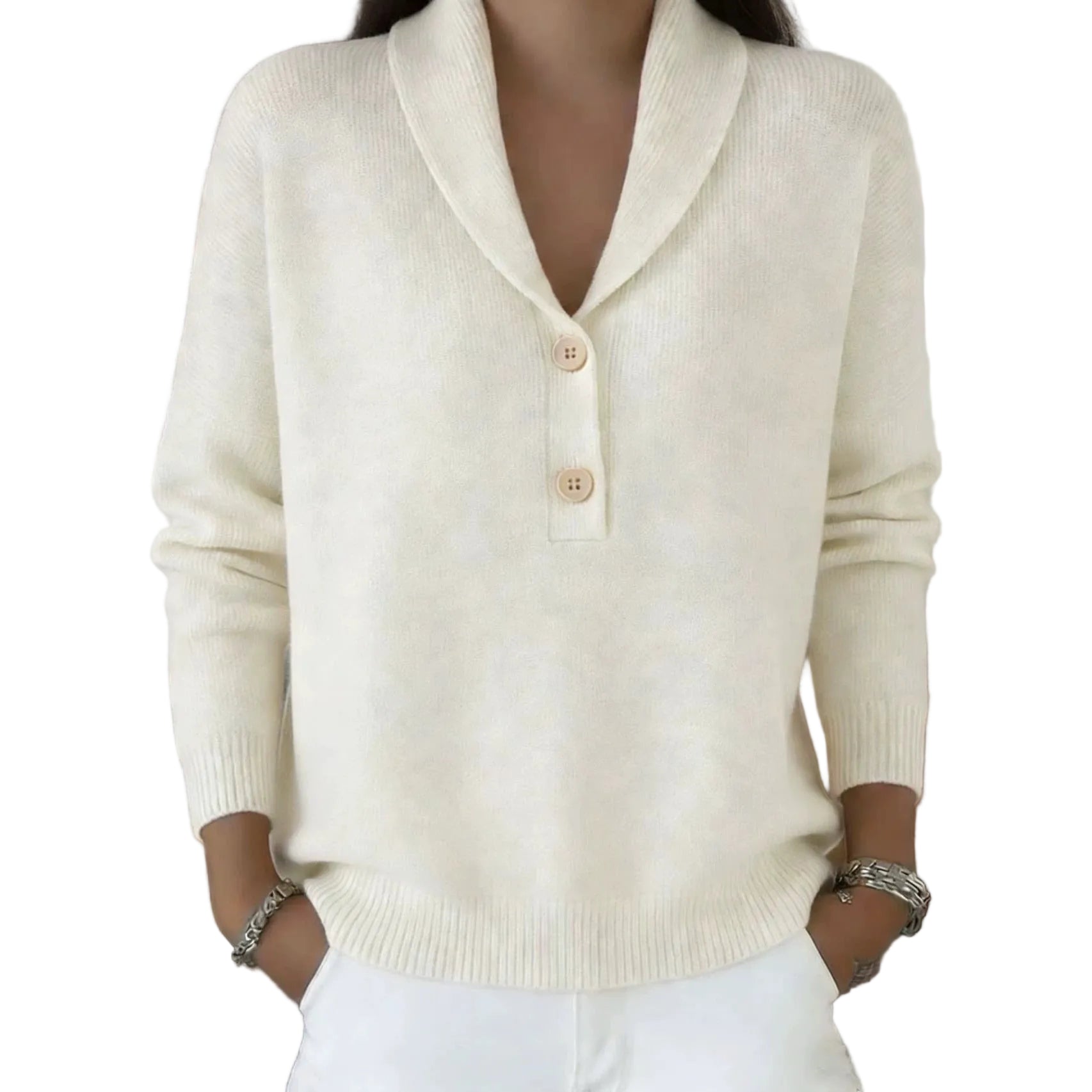 New Fallwinter Solid-color Polo-neck Casual Chic Womens Wear - cas7m