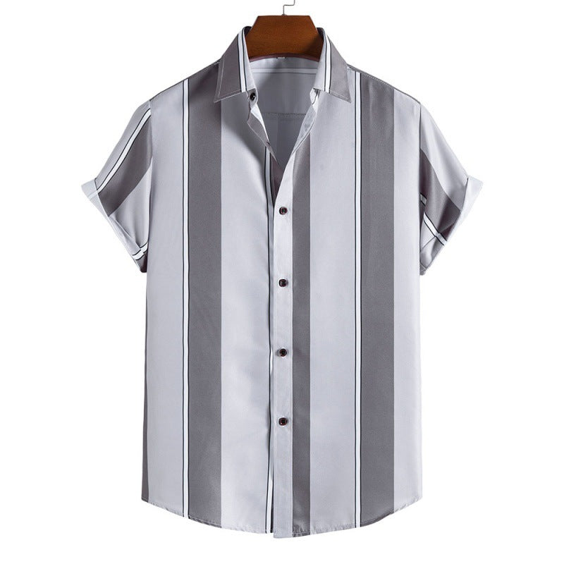 New Men's Casual Striped Short Sleeve Shirt - cas7m