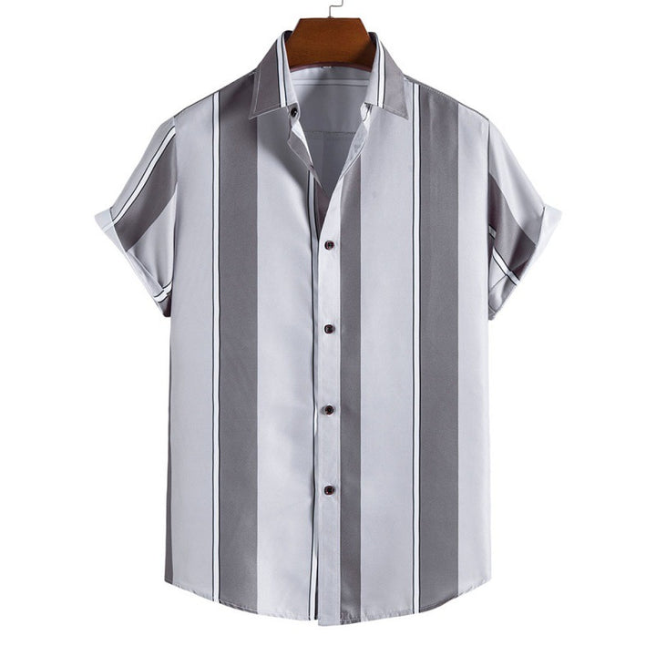 New Men's Casual Striped Short Sleeve Shirt - cas7m