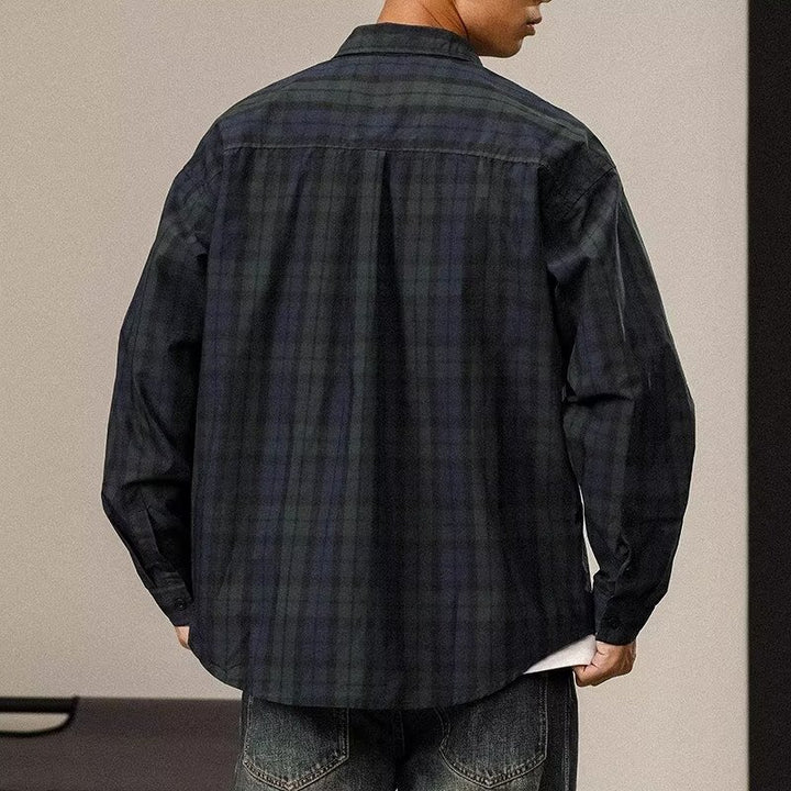 Men's Retro Casual Simple Plaid Shirt - cas7m