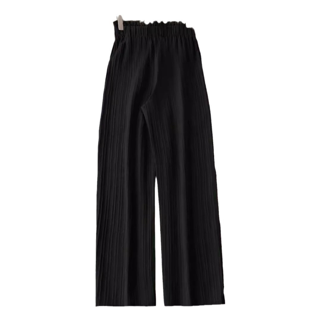 Women's Solid Color Belt Casual Pants - cas7m