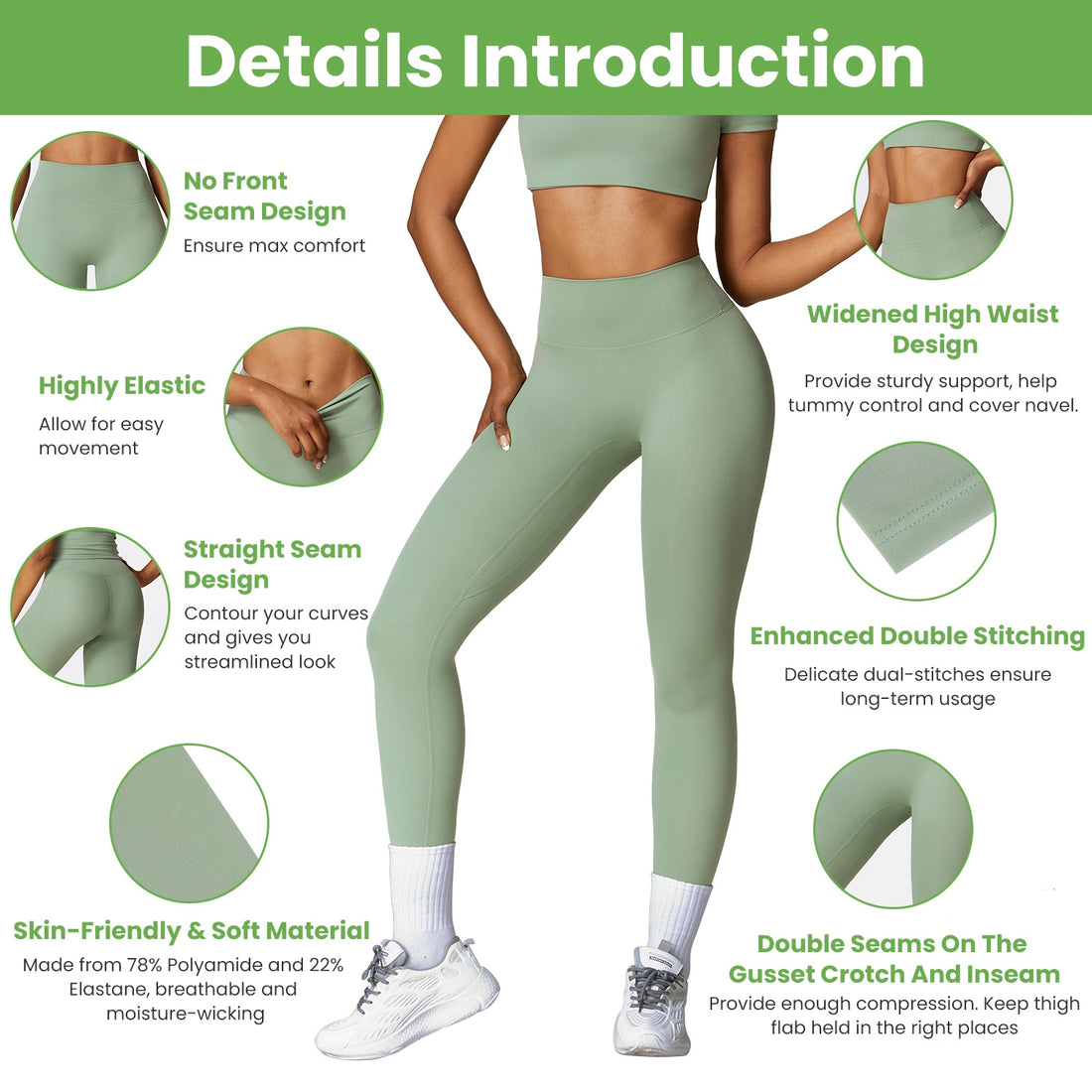 Sturdy High-Waist Yoga Leggings - Tummy Control & Comfort - cas7m