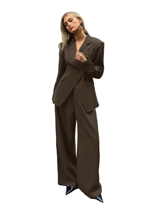 Solid Color Polyester Loungewear Set - 6 Sizes Available - cas7m